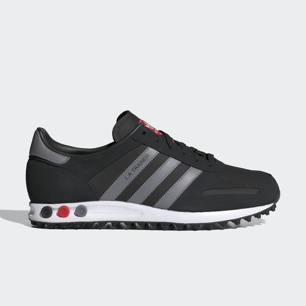 adidas Originals LA Trainer Shoes Core Black Grey Three Better Scarlet IG1750 sneakshero