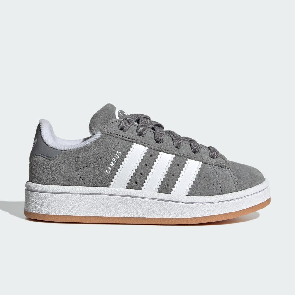 adidas Originals Campus 00s Elastic Lace Shoes Kids Grey Three Cloud White Gum JI4330 sneakshero