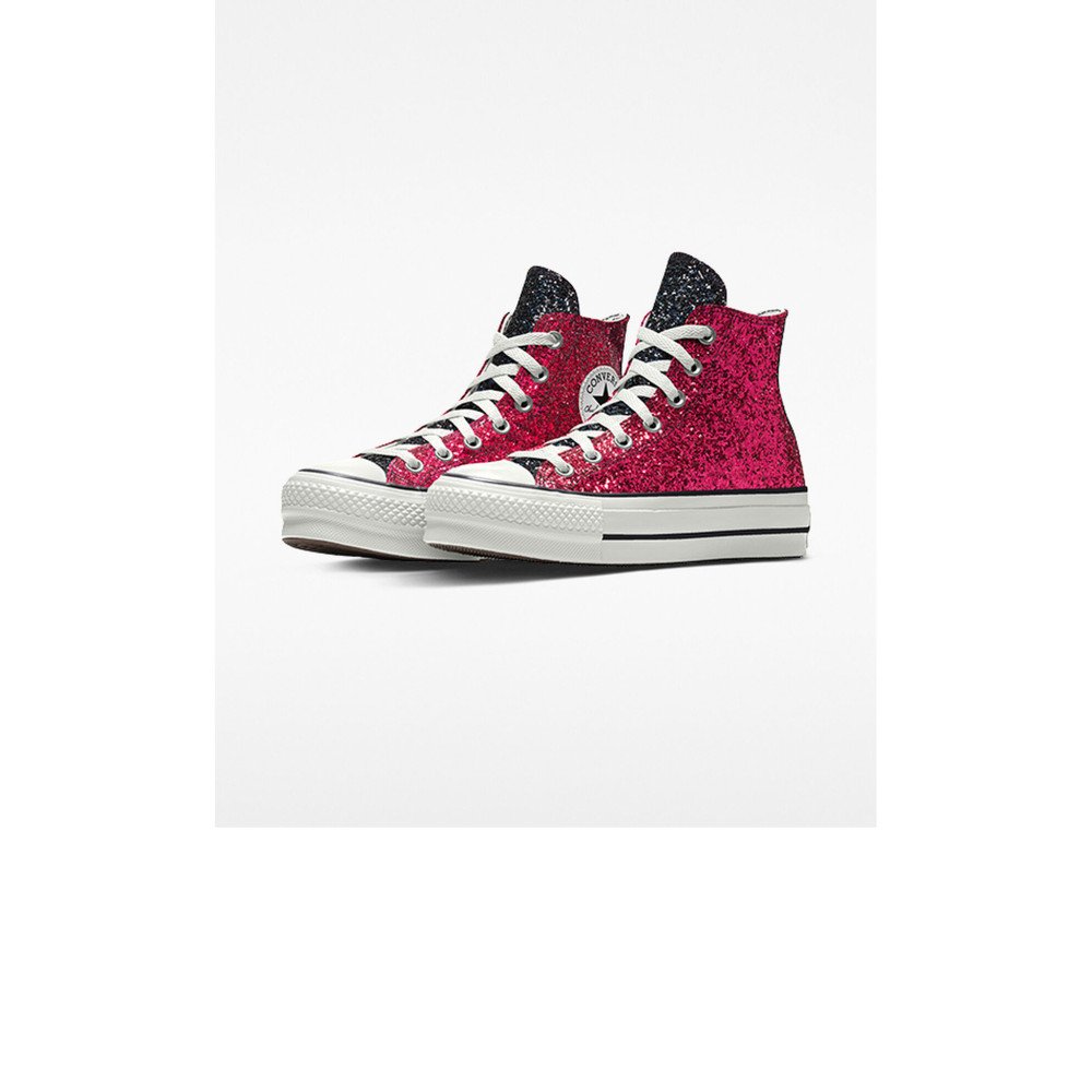 Converse Custom Chuck Taylor All Star Lift Platform Glitter By You pink black 570626CHO23PINKBLACK sneakshero