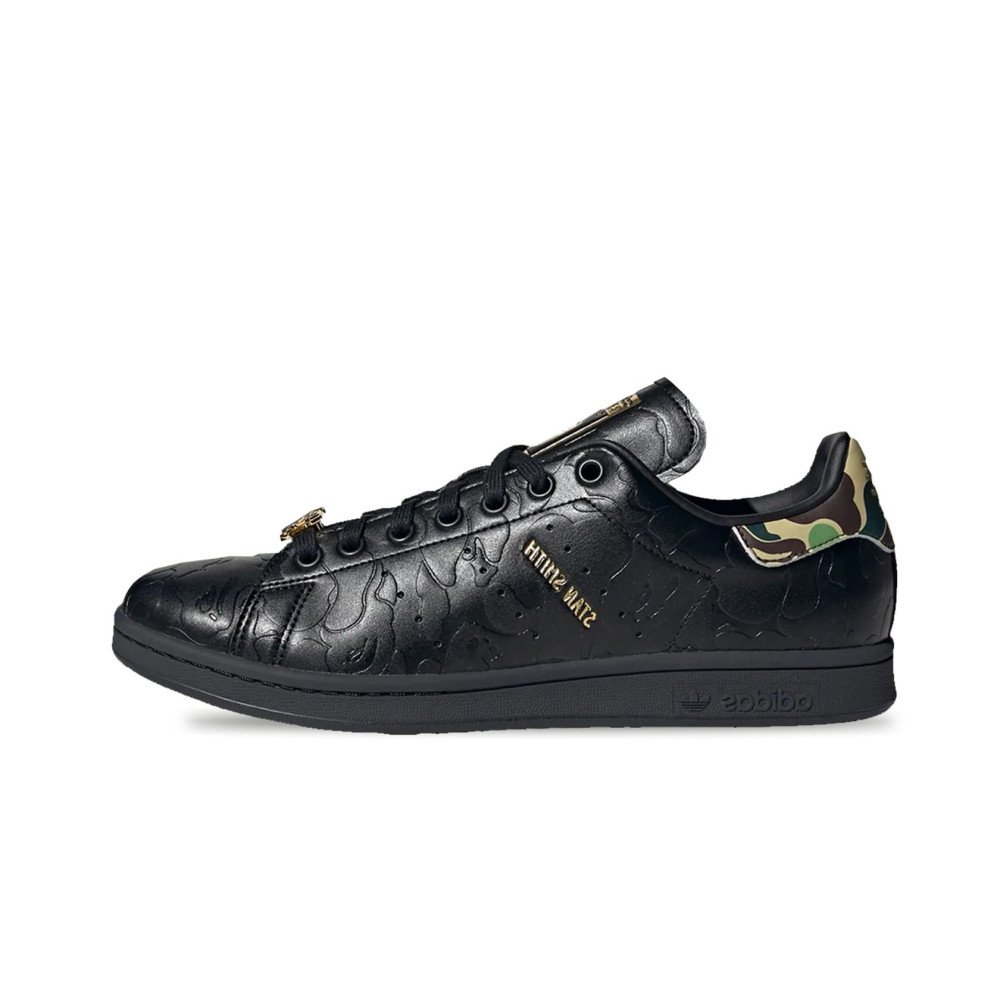 adidas Originals BAPE x adidas Stan Smith Core Black Core Black Gold Metallic IG1116 sneakshero