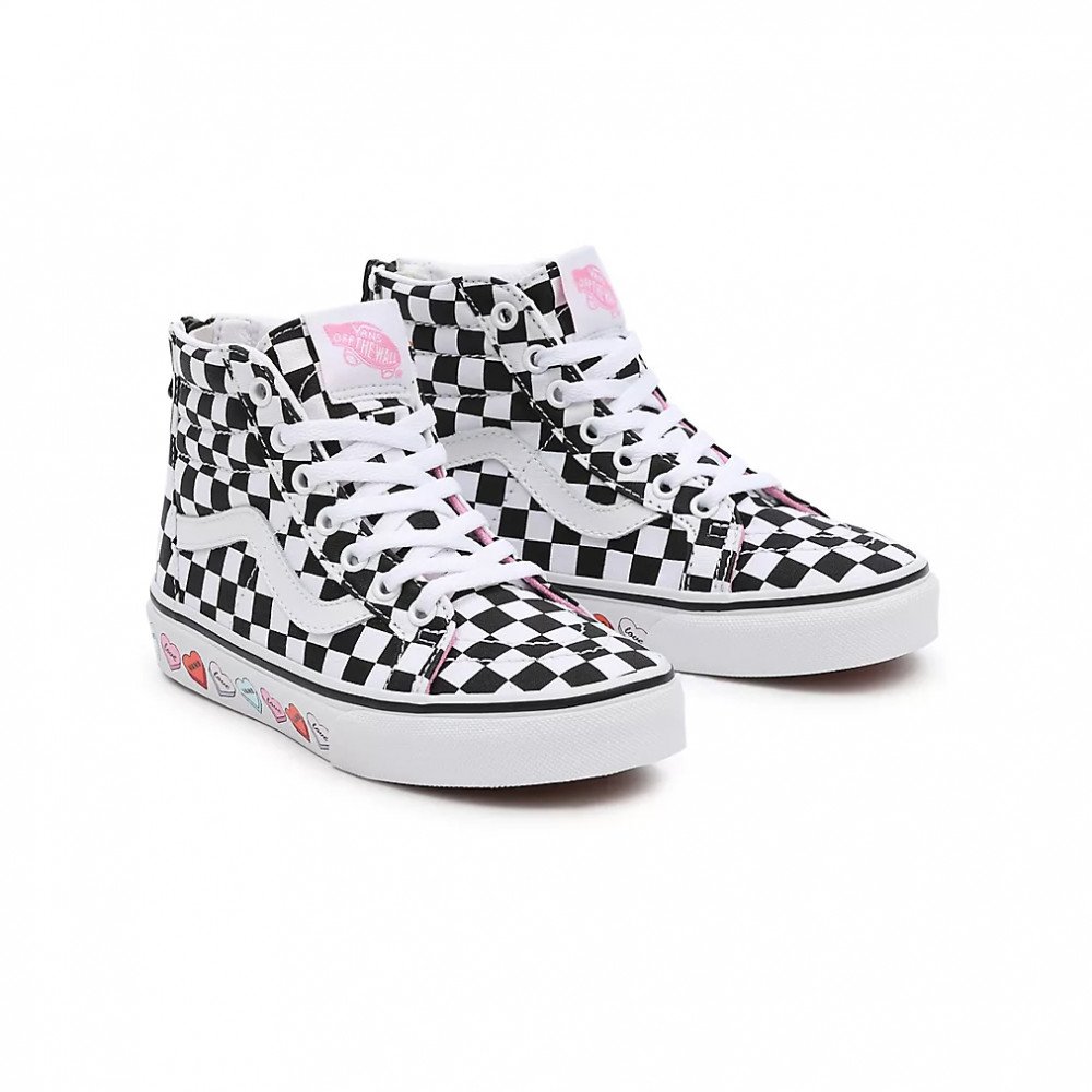 Vans Jugendliche Candy Hearts Sk8hi Zip / Weiß / VN0A4UI4ABY sneakshero