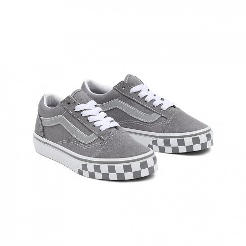 Vans Kids Reflective Sidestripe Old Skool Shoes (4-8 Years) ((reflective Sidestripe) Checkerboard/frost Gray) Kinder , Größe 31.5 (VN0A7Q5FAC1) [1]
