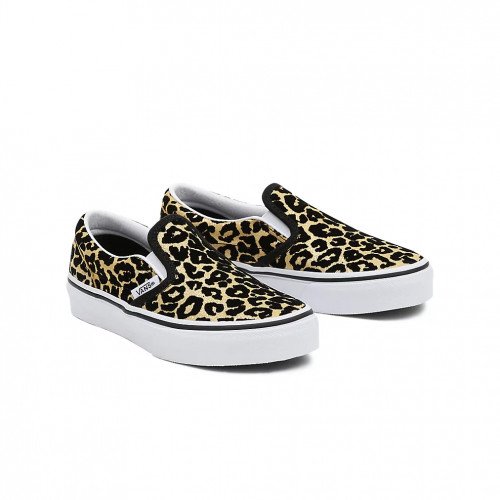 Vans Kids Flocked Leopard Classic Slip-on Shoes (4-8 Years) ((flocked Leopard) /true ) Kinder , Größe 31.5 (VN0A7Q5GABS) [1]