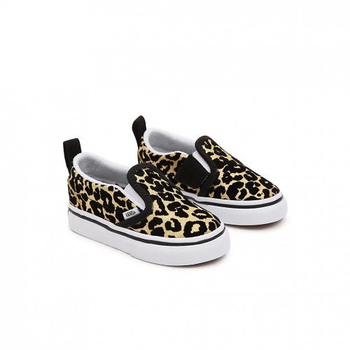 Vans Toddler Flocked Leopard Classic Slip-on Velcro Shoes (1-4 Years) ((flocked Leopard) /true ) Toddler , Größe 17 (VN000UBSABS) [1]
