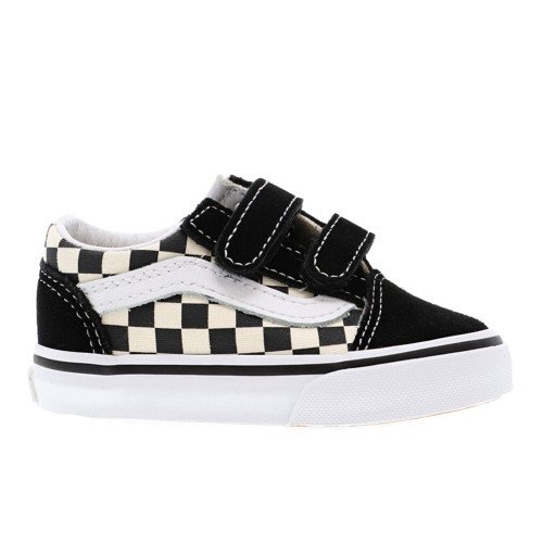 Vans Kleinkinder Primary Check Old Skool Velcro Schuh (1-4 Jahre) ((primary Check) Blk/) Toddler Weiß, Größe 17 (VN0A38JNP0S) [1]