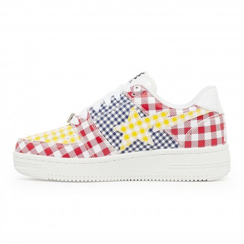 A Bathing Ape Wmns Gingham Check Multi Pattern Bape Sta Low (001FWH302001XRED) [1]