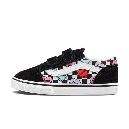 Vans Toddler Candy Hearts Old Skool Velcro Shoes (1-4 Years) ((candy Hearts) /true ) Toddler Weiß, Größe 17 (VN000D3YABY) [1]