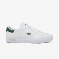 Lacoste Men's Powercourt Logo Tongue Leather Trainers (48SMA0001-1R5)