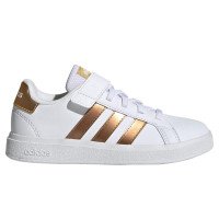 adidas Originals Grand Court Sustainable Lifestyle Court Elastic Lace and Top Strap Shoes (GY2577)